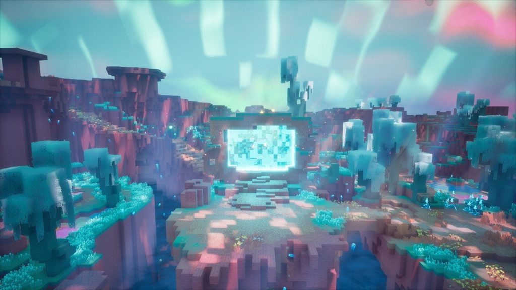 《Minecraft Dungeons II》의 새 차원 The Sift에 열린 푸른 균열