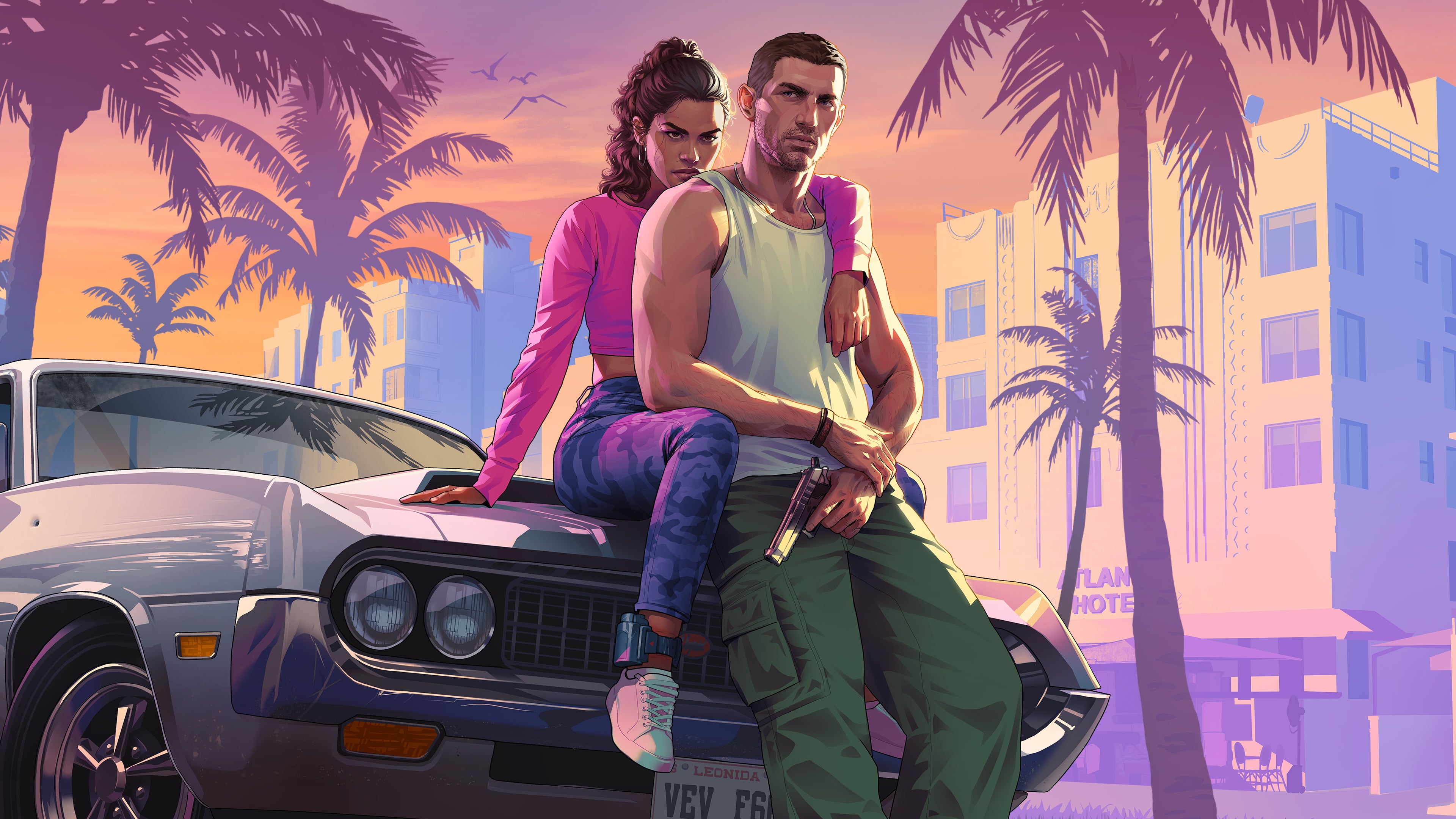 《GTA 6》 공식 홍보 아트에 등장한 Jason과 Lucia